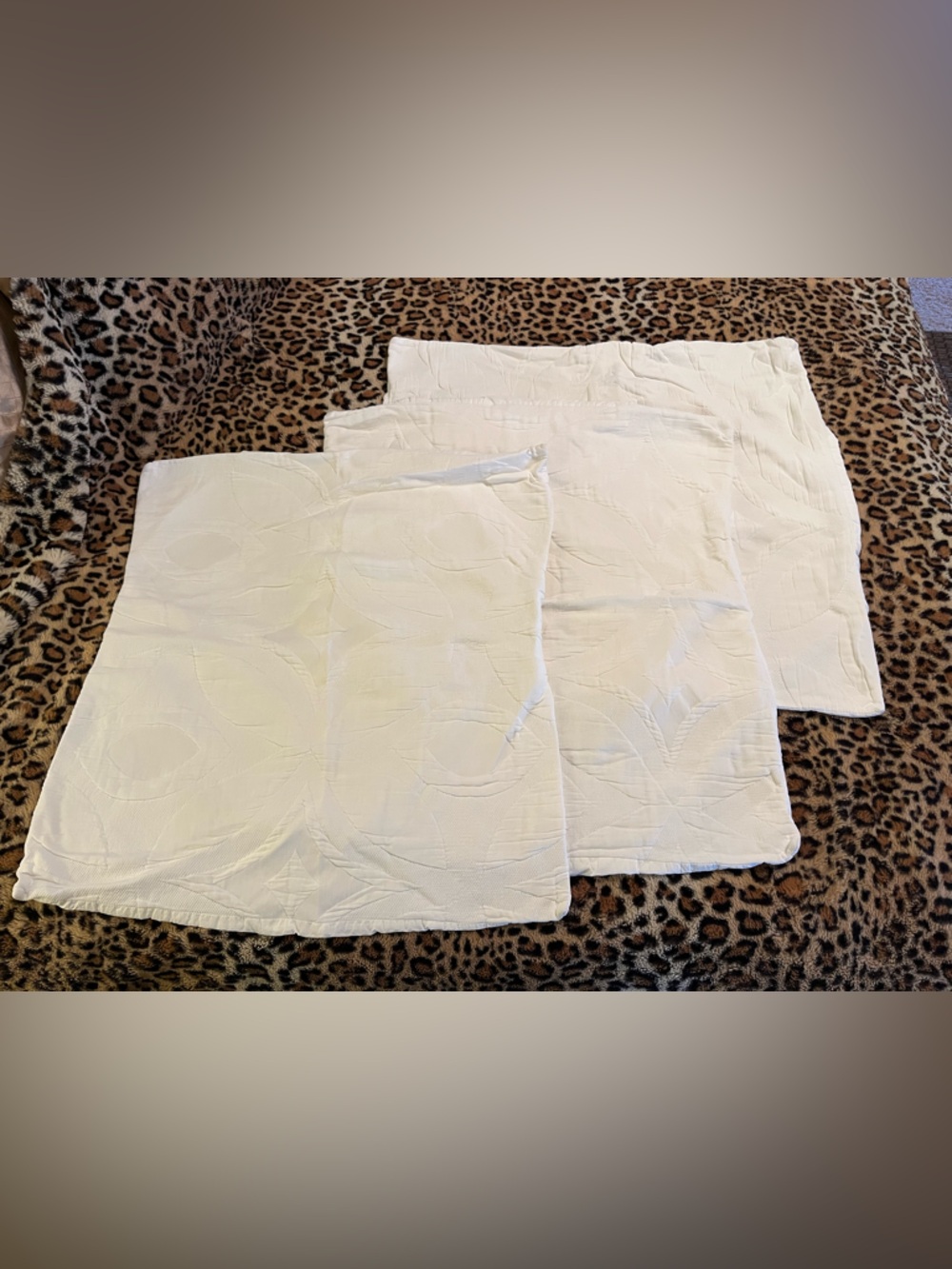 Lot of (3) West Elm Euro Shams Square Pillowcases 26X26 Inches White Textured - Picture 3 of 7